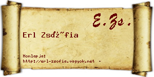 Erl Zsófia névjegykártya
