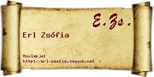 Erl Zsófia névjegykártya